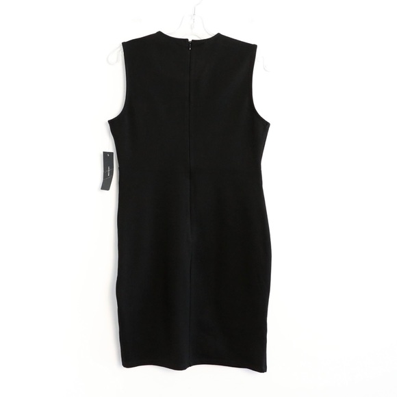 Lulus Cocktail Hour Black Wrap Dress little black lbd Large L sheath sleeveless - Picture 5 of 8